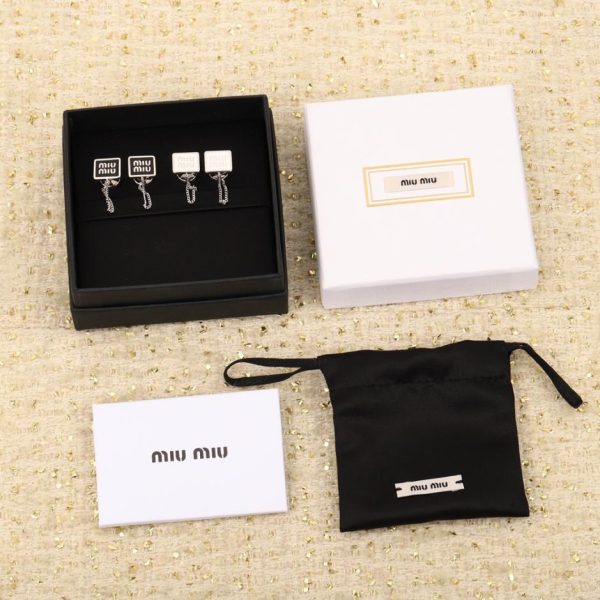réplica,joyas,joyería,1:1,replica,fake,lujo,barato Pendientes cuadrados Miu Miu