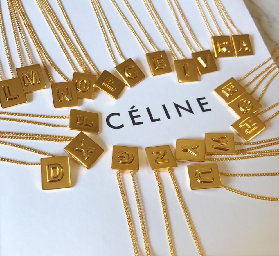 réplica,joyas,joyería,1:1,replica,fake,lujo,barato réplica,joyas,joyería,1:1,replica,fake,lujo,barato Collar Celine de 26 letras
