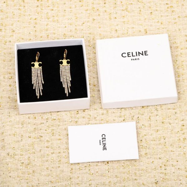 réplica,joyas,joyería,1:1,replica,fake,lujo,barato Pendientes Celine con diamantes