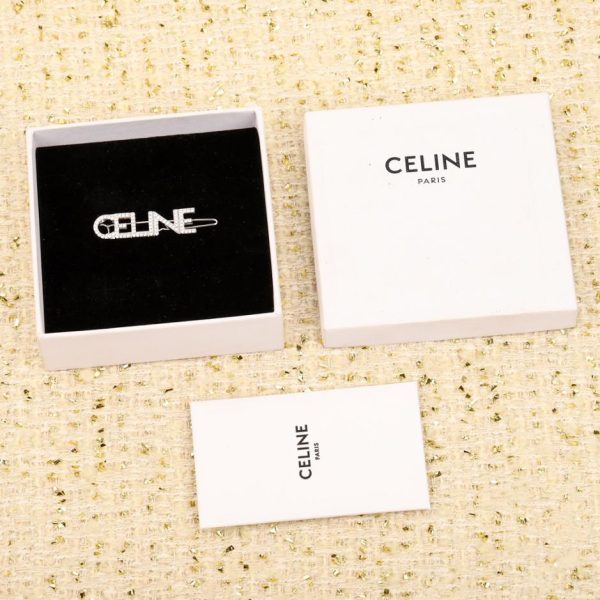 réplica,joyas,joyería,1:1,replica,fake,lujo,barato Pasador para el pelo con logo de diamantes completo Celine