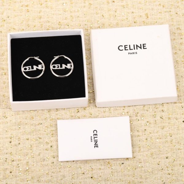 réplica,joyas,joyería,1:1,replica,fake,lujo,barato Pendientes Celine con logo de diamantes