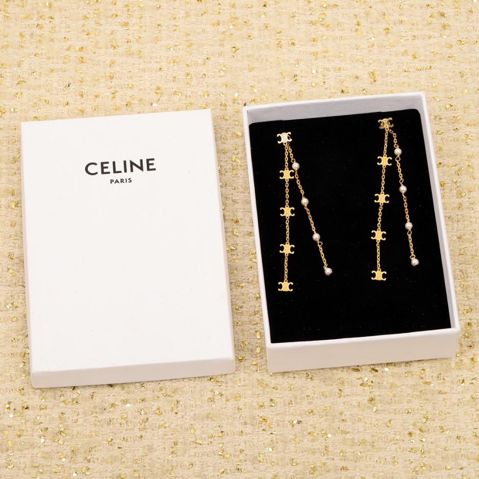 réplica,joyas,joyería,1:1,replica,fake,lujo,barato réplica,joyas,joyería,1:1,replica,fake,lujo,barato Pendientes de perlas Celine Arco de Triunfo