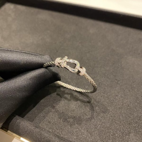 réplica,joyas,joyería,1:1,replica,fake,lujo,barato Pulsera Fred grande de plata con diamantes.