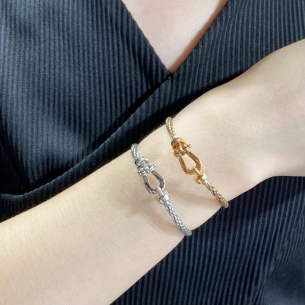 réplica,joyas,joyería,1:1,replica,fake,lujo,barato Pulsera Fred grande de cuerda de acero con hebilla figurada en forma de diamante