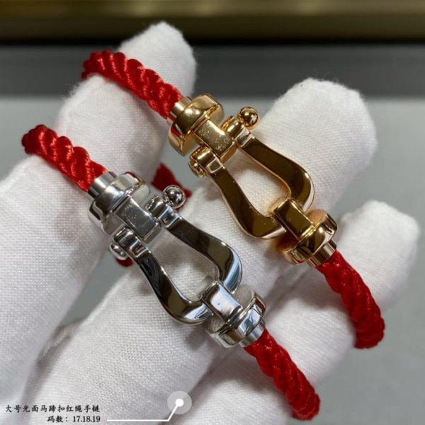 réplica,joyas,joyería,1:1,replica,fake,lujo,barato Pulsera Fred grande de cuerda roja con hebilla figurada en forma de rombo