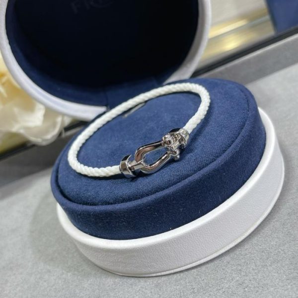 réplica,joyas,joyería,1:1,replica,fake,lujo,barato Pulsera Fred pequeña de cordón de acero con cierre de herradura