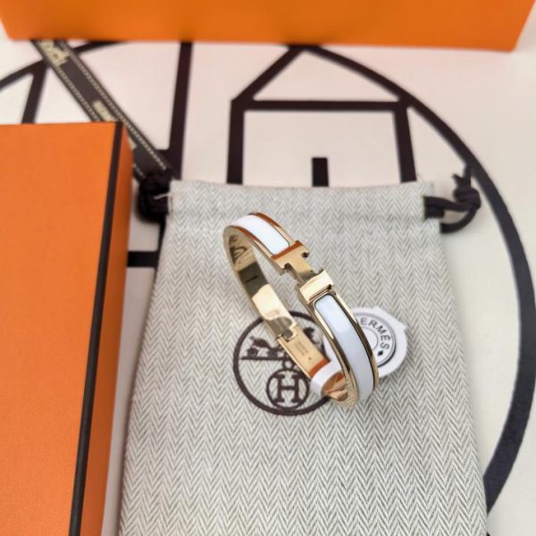 réplica,joyas,joyería,1:1,replica,fake,lujo,barato Hermes clásico H pulsera de esmalte versión mediana versión mejorada