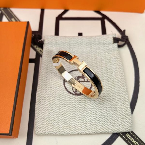 réplica,joyas,joyería,1:1,replica,fake,lujo,barato Hermes clásico H pulsera de esmalte versión mediana versión mejorada
