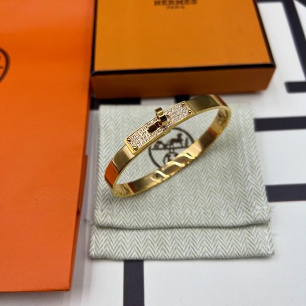 réplica,joyas,joyería,1:1,replica,fake,lujo,barato Pulsera Hermes Kelly con diamantes versión mejorada