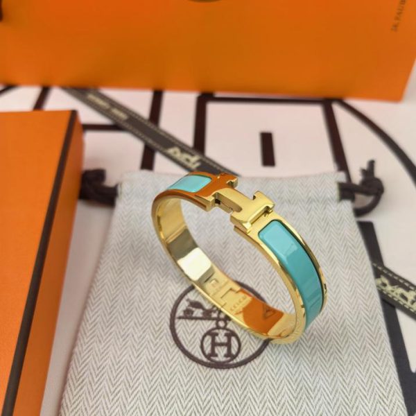 réplica,joyas,joyería,1:1,replica,fake,lujo,barato Pulsera Hermes clásica H esmaltada