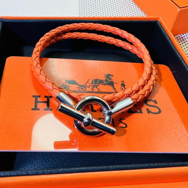 réplica,joyas,joyería,1:1,replica,fake,lujo,barato Hermes nueva pulsera de cuero de doble capa con hebilla de nariz de cerdo