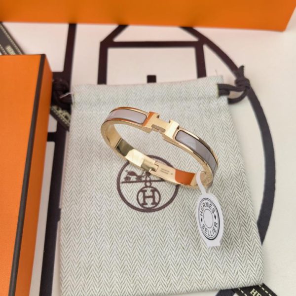réplica,joyas,joyería,1:1,replica,fake,lujo,barato Hermes clásico H pulsera de esmalte versión mediana versión mejorada