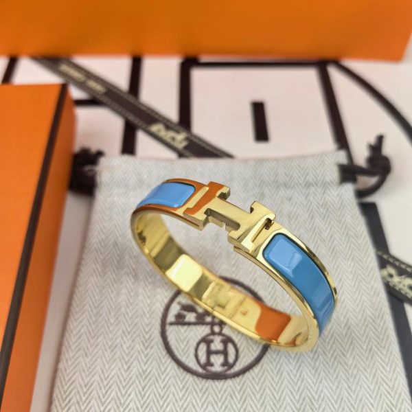 réplica,joyas,joyería,1:1,replica,fake,lujo,barato Pulsera de esmalte H clásica de Hermes versión mejorada