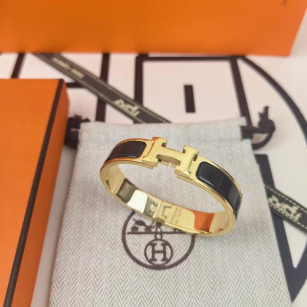 réplica,joyas,joyería,1:1,replica,fake,lujo,barato Pulsera de esmalte H clásica de Hermes versión mejorada