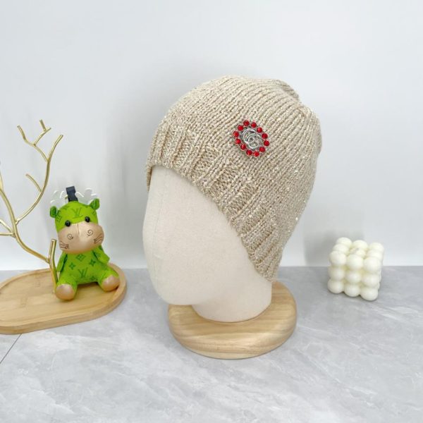 réplica,joyas,joyería,1:1,replica,fake,lujo,barato GUCCI gorro de punto con logo bordado y lentejuelas