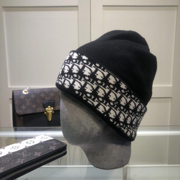 réplica,joyas,joyería,1:1,replica,fake,lujo,barato Gorro DIOR de doble capa de lana virgen y cachemira