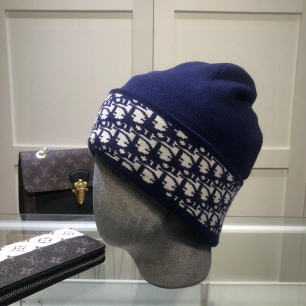 réplica,joyas,joyería,1:1,replica,fake,lujo,barato Gorro DIOR de doble capa de lana virgen y cachemira