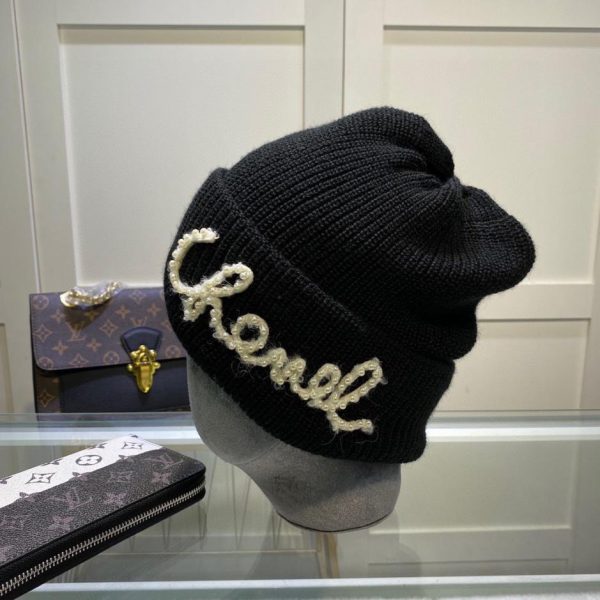 réplica,joyas,joyería,1:1,replica,fake,lujo,barato Gorro Chanel de lana perlada otoño e invierno.