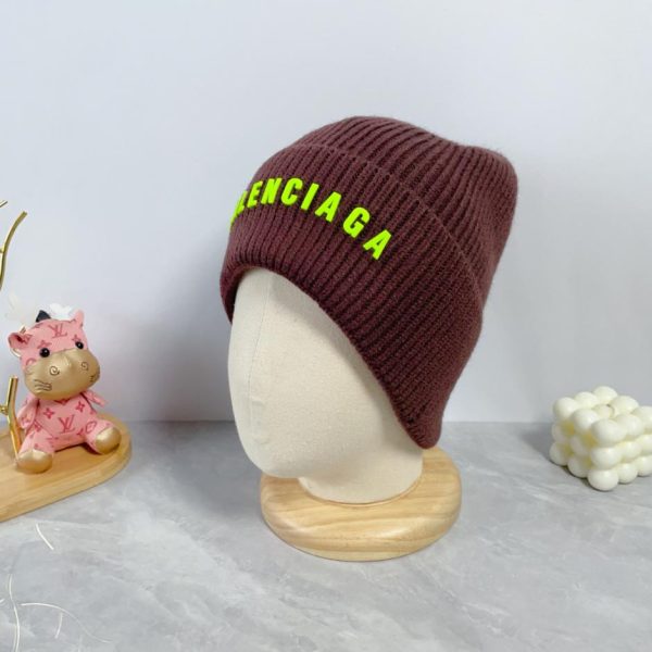 réplica,joyas,joyería,1:1,replica,fake,lujo,barato Balenciaga otoño e invierno nueva letra LOGO sombrero de lana