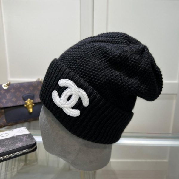 réplica,joyas,joyería,1:1,replica,fake,lujo,barato Gorro de lana Chanel otoño e invierno reversible.