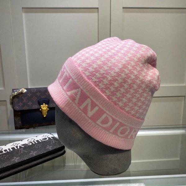 réplica,joyas,joyería,1:1,replica,fake,lujo,barato El último gorro de punto de lana con pata de gallo de Dior, unisex