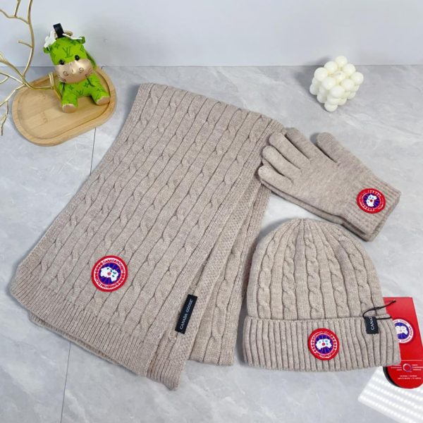 réplica,joyas,joyería,1:1,replica,fake,lujo,barato CANADA GOOSE [Bufanda, gorro y guantes de bolas de piel] Conjunto de tres piezas