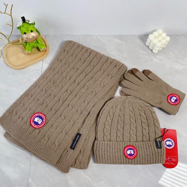 réplica,joyas,joyería,1:1,replica,fake,lujo,barato CANADA GOOSE [Bufanda, gorro y guantes de bolas de piel] Conjunto de tres piezas
