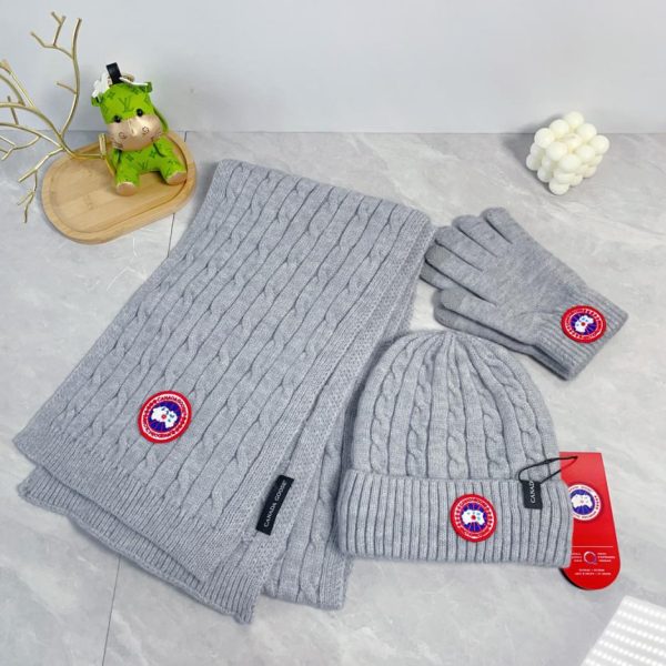 réplica,joyas,joyería,1:1,replica,fake,lujo,barato CANADA GOOSE [Bufanda, gorro y guantes de bolas de piel] Conjunto de tres piezas