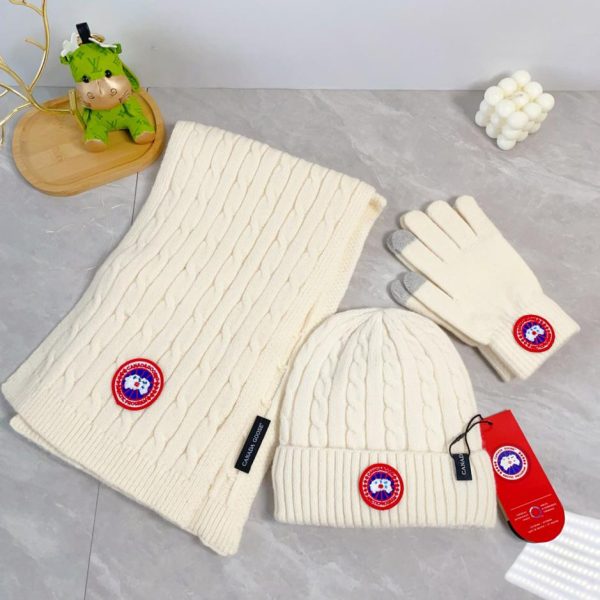 réplica,joyas,joyería,1:1,replica,fake,lujo,barato CANADA GOOSE [Bufanda, gorro y guantes de bolas de piel] Conjunto de tres piezas