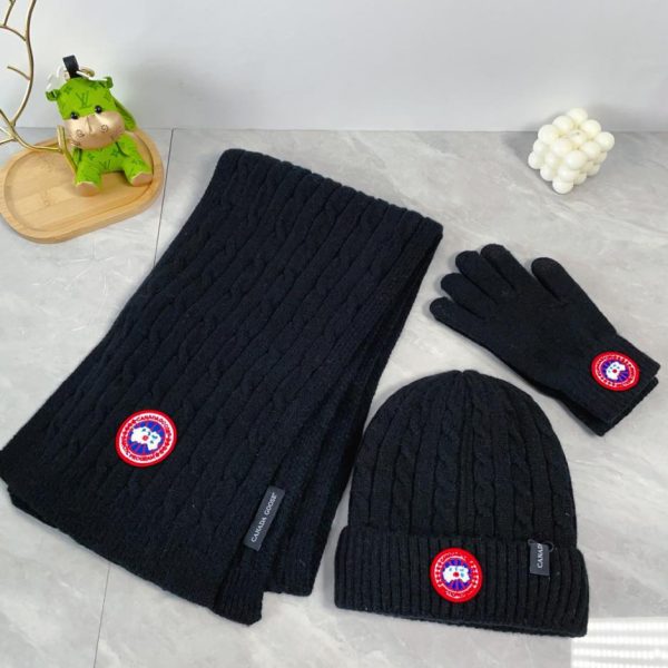réplica,joyas,joyería,1:1,replica,fake,lujo,barato CANADA GOOSE [Bufanda, gorro y guantes de bolas de piel] Conjunto de tres piezas
