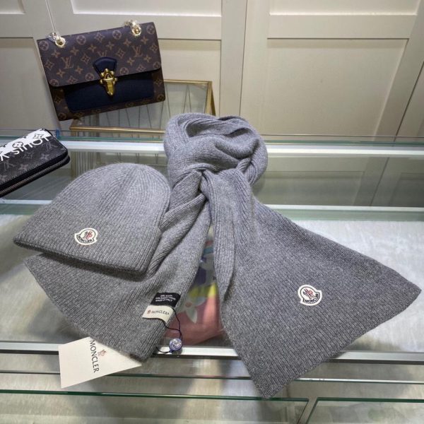 réplica,joyas,joyería,1:1,replica,fake,lujo,barato Conjunto clásico de gorro y bufanda MONCLER