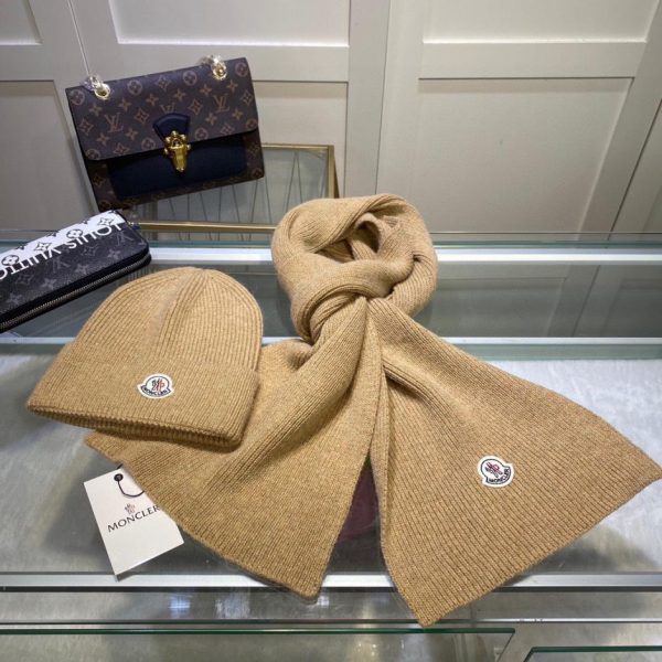 réplica,joyas,joyería,1:1,replica,fake,lujo,barato Conjunto clásico de gorro y bufanda MONCLER