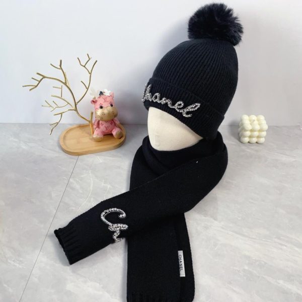 réplica,joyas,joyería,1:1,replica,fake,lujo,barato Gorro Chanel de dos piezas de lana