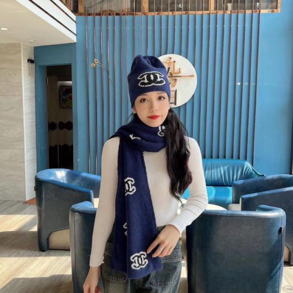 réplica,joyas,joyería,1:1,replica,fake,lujo,barato Chanel nuevo conjunto de gorro y bufanda.