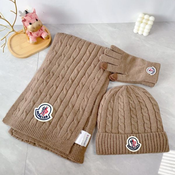 réplica,joyas,joyería,1:1,replica,fake,lujo,barato Moncler conjunto de tres piezas de bufanda, gorro y guantes