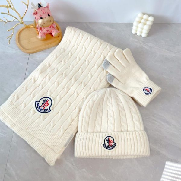réplica,joyas,joyería,1:1,replica,fake,lujo,barato Moncler conjunto de tres piezas de bufanda, gorro y guantes