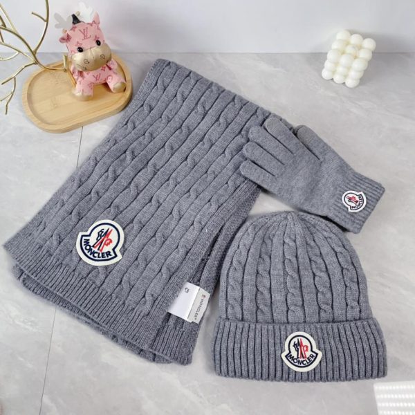 réplica,joyas,joyería,1:1,replica,fake,lujo,barato Moncler conjunto de tres piezas de bufanda, gorro y guantes