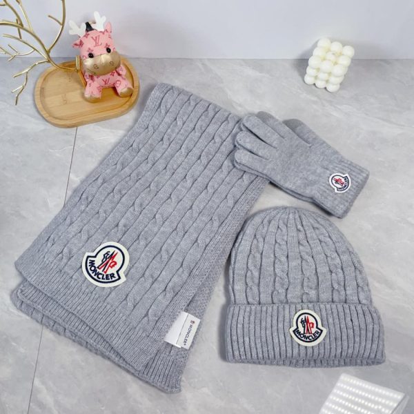 réplica,joyas,joyería,1:1,replica,fake,lujo,barato Moncler conjunto de tres piezas de bufanda, gorro y guantes