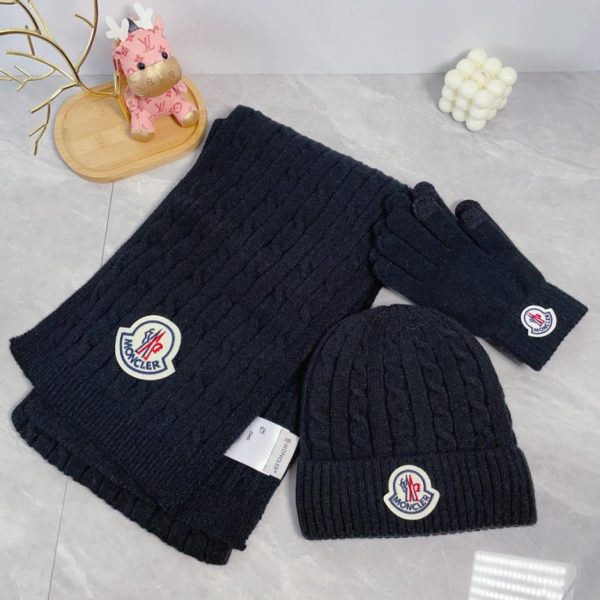 réplica,joyas,joyería,1:1,replica,fake,lujo,barato Moncler conjunto de tres piezas de bufanda, gorro y guantes