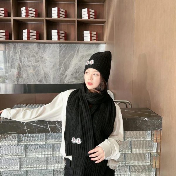 réplica,joyas,joyería,1:1,replica,fake,lujo,barato Conjunto clásico de gorro y bufanda MONCLER
