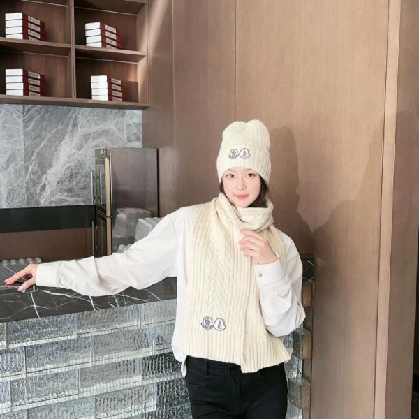 réplica,joyas,joyería,1:1,replica,fake,lujo,barato Conjunto clásico de gorro y bufanda MONCLER