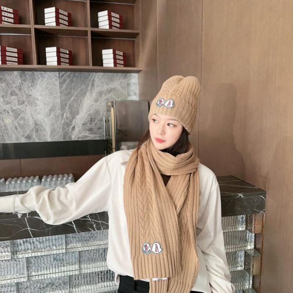 réplica,joyas,joyería,1:1,replica,fake,lujo,barato Conjunto clásico de gorro y bufanda MONCLER