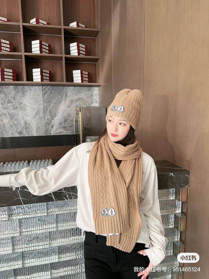 réplica,joyas,joyería,1:1,replica,fake,lujo,barato réplica,joyas,joyería,1:1,replica,fake,lujo,barato Conjunto clásico de gorro y bufanda MONCLER