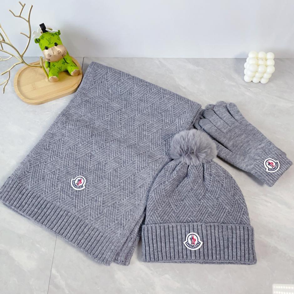 réplica,joyas,joyería,1:1,replica,fake,lujo,barato réplica,joyas,joyería,1:1,replica,fake,lujo,barato Conjunto de tres piezas de bufanda, gorro y guantes de bolas de pelo MONCLER