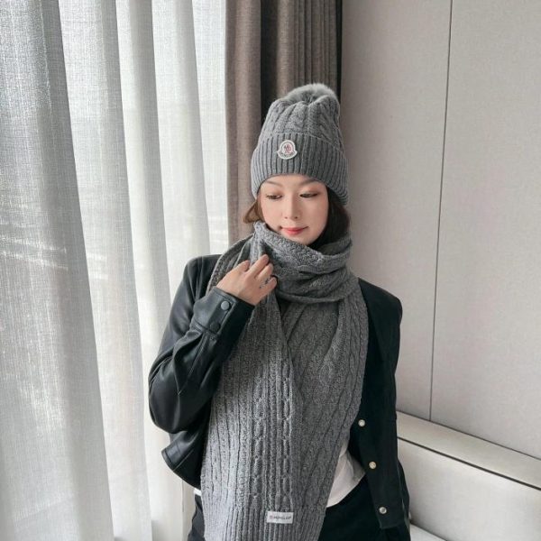 réplica,joyas,joyería,1:1,replica,fake,lujo,barato Conjunto clásico de gorro y bufanda MONCLER