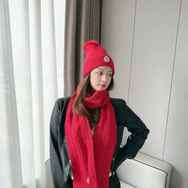 réplica,joyas,joyería,1:1,replica,fake,lujo,barato Conjunto clásico de gorro y bufanda MONCLER