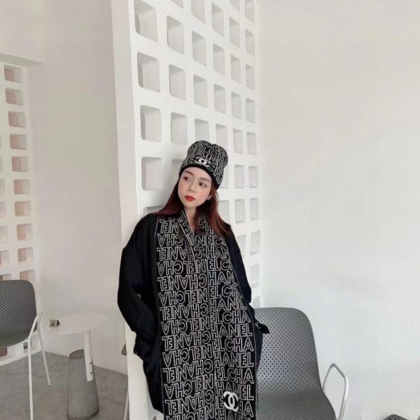 réplica,joyas,joyería,1:1,replica,fake,lujo,barato Chanel nuevo conjunto de gorro y bufanda.