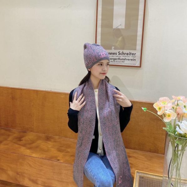 réplica,joyas,joyería,1:1,replica,fake,lujo,barato Chanel nuevo conjunto de gorro y bufanda.