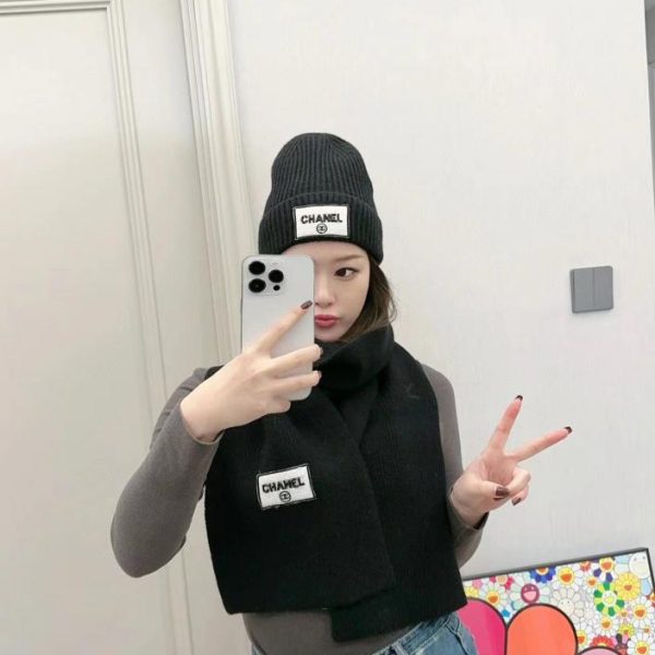 réplica,joyas,joyería,1:1,replica,fake,lujo,barato Chanel nuevo conjunto de gorro y bufanda.