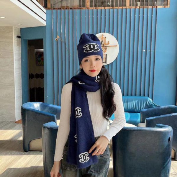 réplica,joyas,joyería,1:1,replica,fake,lujo,barato Chanel nuevo conjunto de gorro y bufanda.